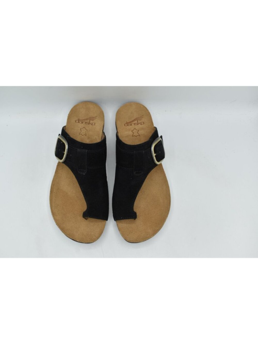 Dansko Womens EU Size 37 Rylee Black Suede Buckle Toe Loop Sandals Shoes - Picture 3 of 11